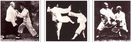 Maestro Yang Cheng Fu con un allievo: Alcune applicazioni marziali del T'ai Chi Ch'üan in foto degli inizi del 1900